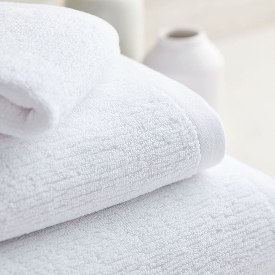Organic QuickDry Textured Towels White West Elm Australia